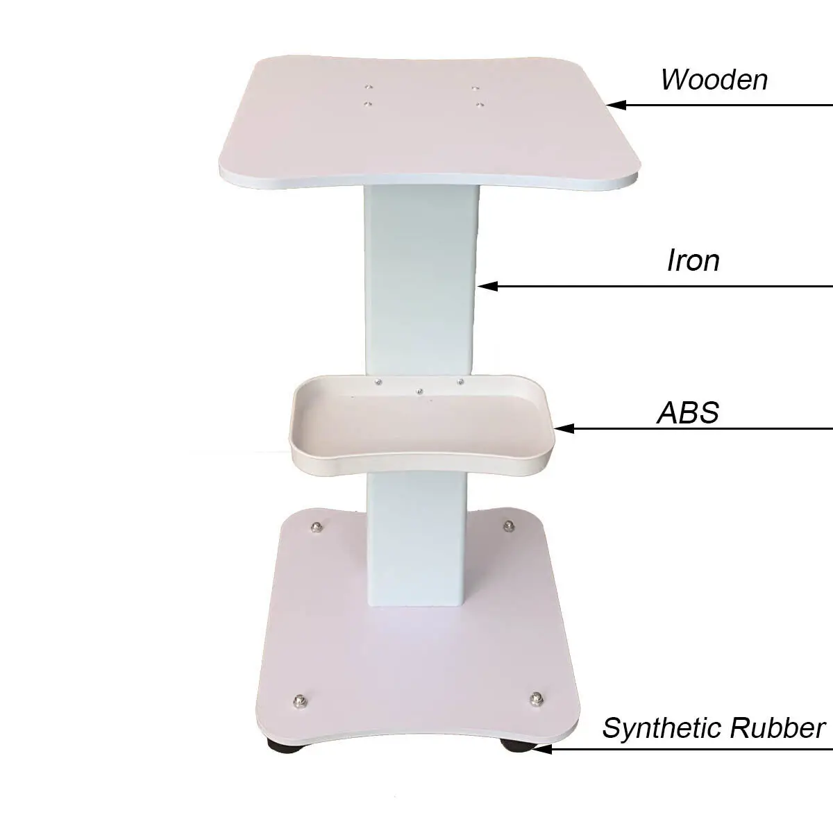 multi layer storage trolley White Trolley Mobile Rolling Cart Shelf SPA Beauty Salon Spa Tray Stand Holder