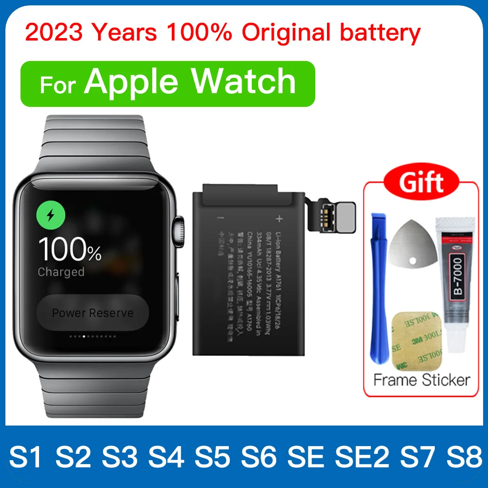 

100% Genuine Battery For Apple Watch Series SE 1 2 3 4 5 6 7 8 Bateria For Iwatch S1 S2 S3 GPS LTE S4 S5 S6 S7 S8 38/40/42/44mm