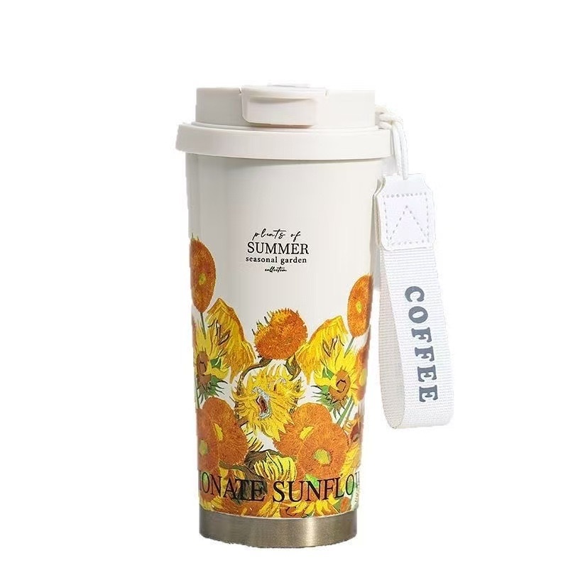 Coffee cup, 316 stainless steel vacuum bottle, direct drinking, thermos cup, 500ml light to carry, office outdoor business trip