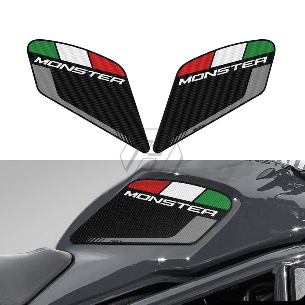 For Ducati Monster 797 821 1200 2017-2019 Motorcycle Anti Slip Tank Pad 3M Side Gas Knee Grip Traction Pads Protector Sticker