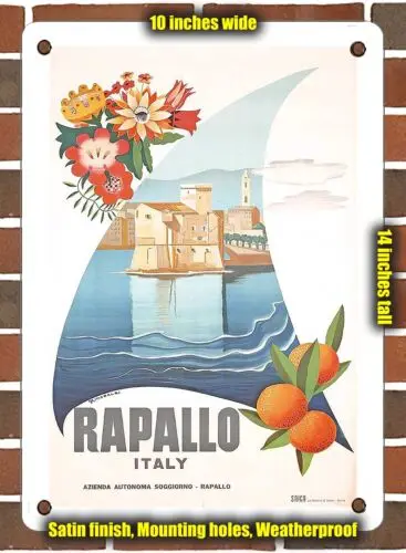 

Металлический знак-1937 Rapallo Italy - 10x14 дюймов