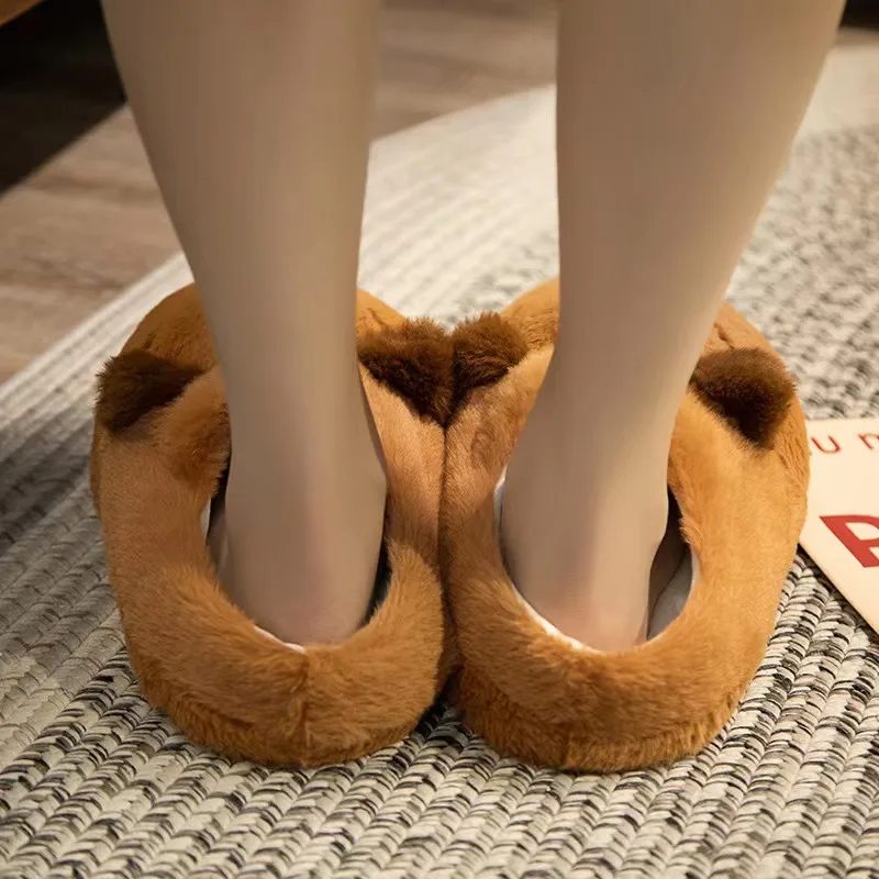 Cute Cartoon Capybara Cotton Slippers Half Wrap Heel Home Soft Non-slip Warm Breathable Indoor Plush Shoes Couple Slippers 6