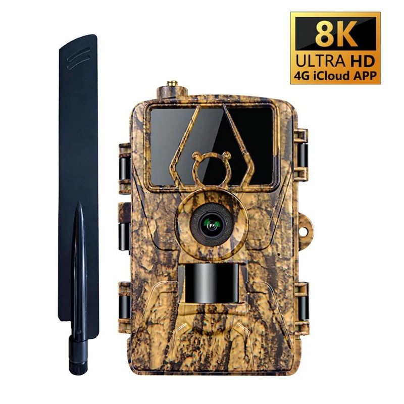 4G LIVE Trail Camera APP Control IR Night Vision Hunting Trap HD Camera 60MP 8K With SIM Card Mobile Wildlife Cam EUR