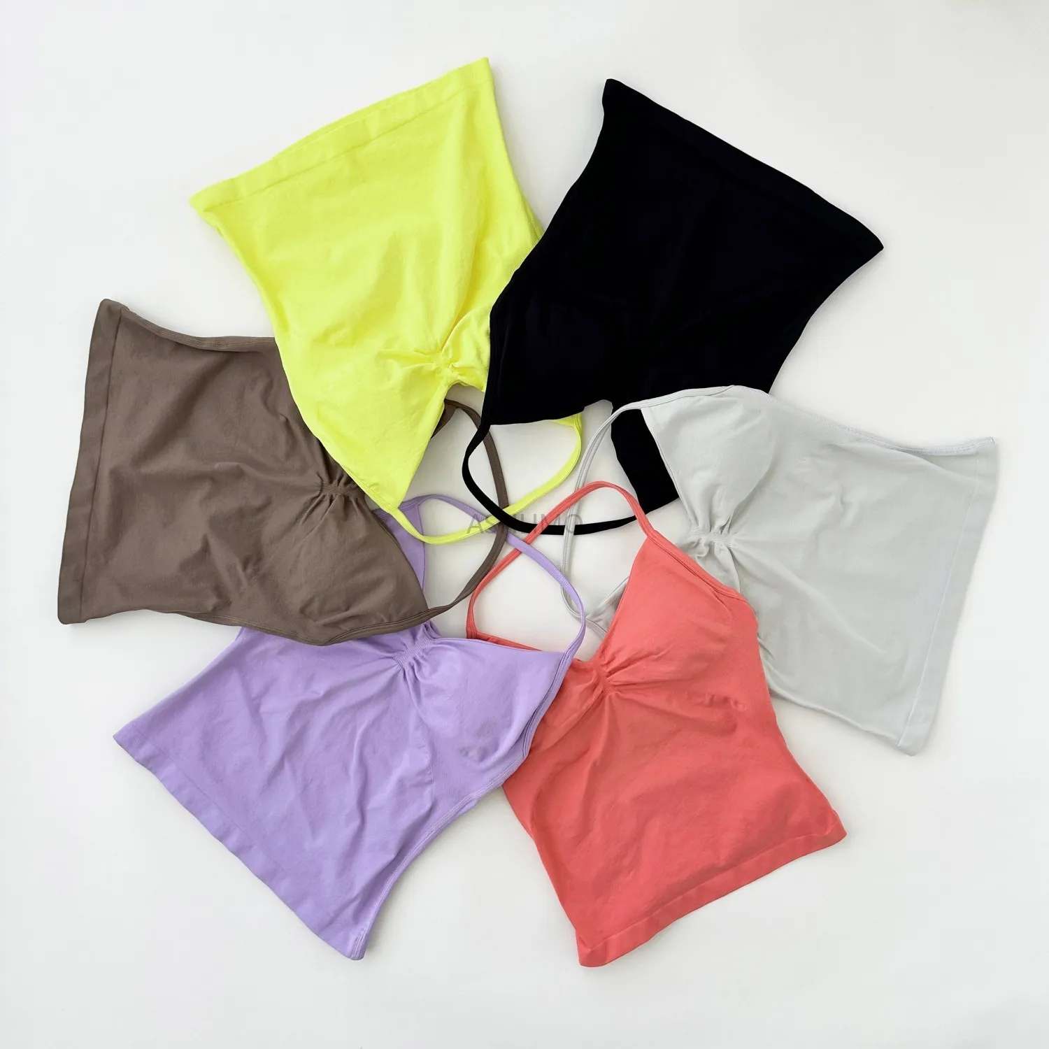 Impact Longline Strappy Top With Logo Backless Gym Clothes Women Scrunch Built-in Bra With Removable Cups Yoga Tank Tops 3