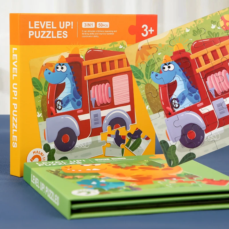 Magnetic Puzzles Games for Kids Busy Quiet Cartoon Animals Jigsaw Book Montessori Baby Educational Toys Children's Early Gifts 4