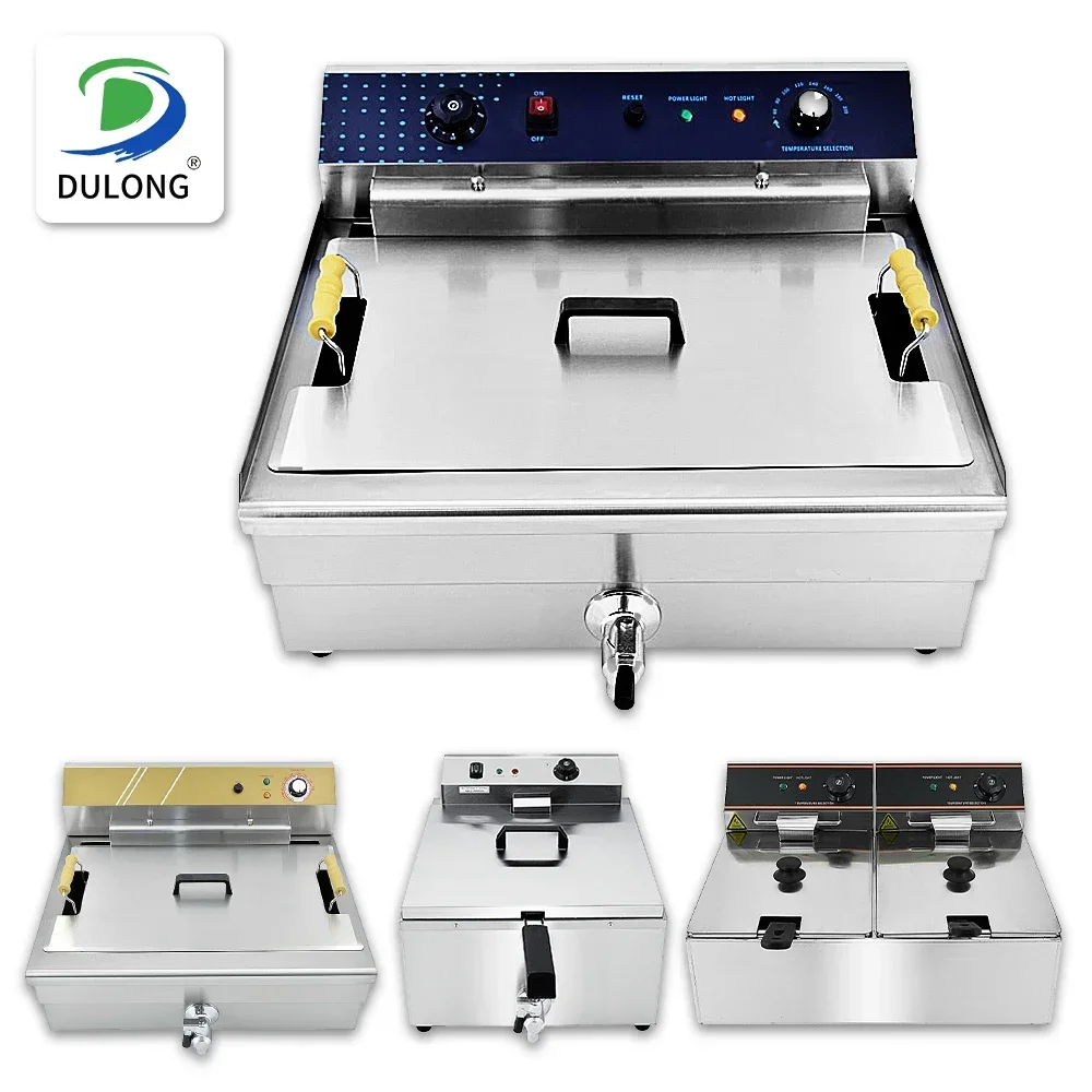 Big Capacity Commercial Electric Deep Fryer With Multi-function Cooking Snacks 30 Liters Oil Tank