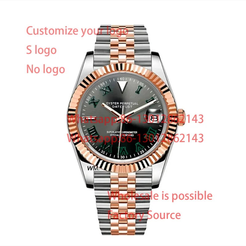 WATCH MOD JUST WIMBLEDON SILVER ROSE GOLD TWO-TONE NH35 MOVEMENT