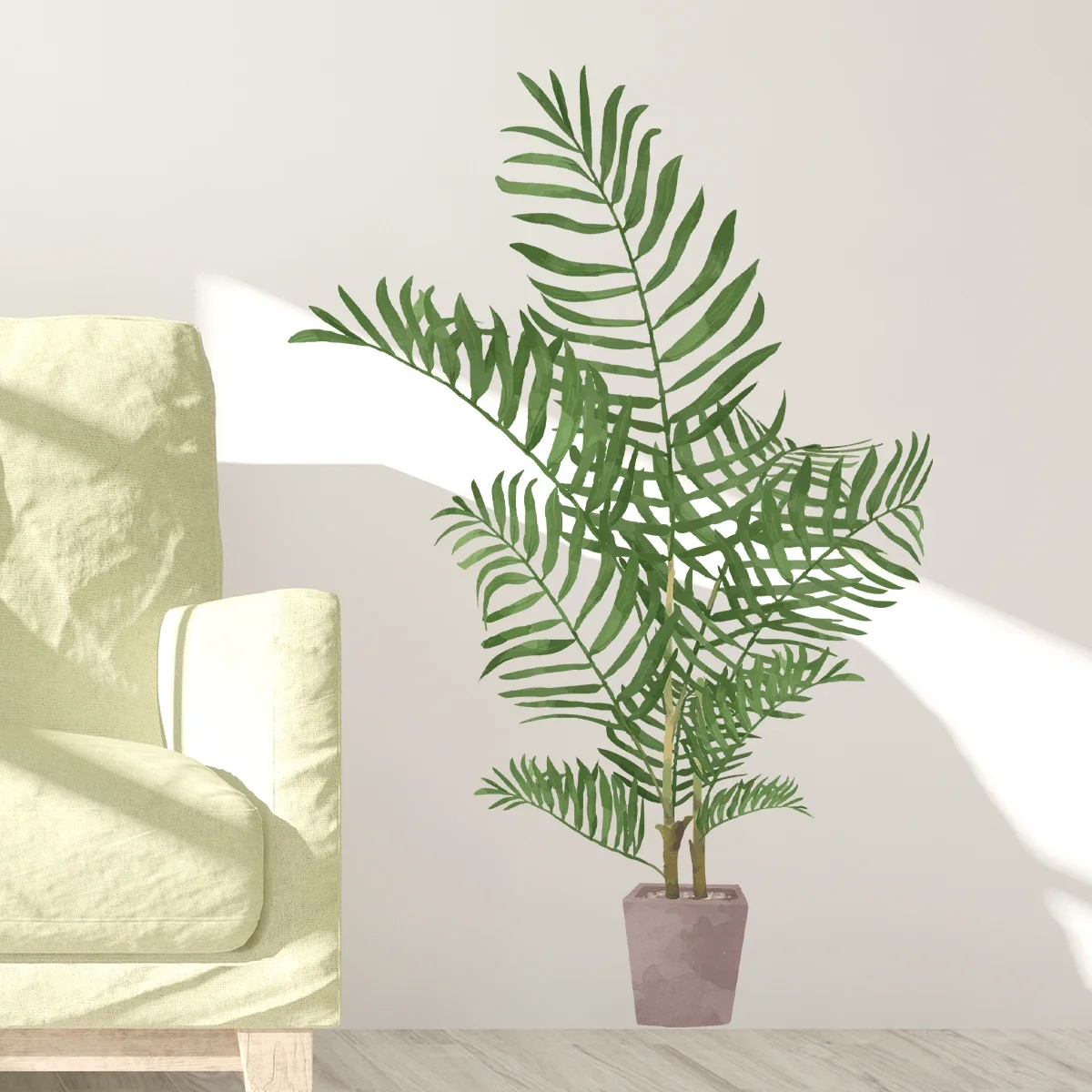 Wall Stickers Realistic Watercolor Green Plant Potted For Living Room Children Room Bathroom Home Decoration