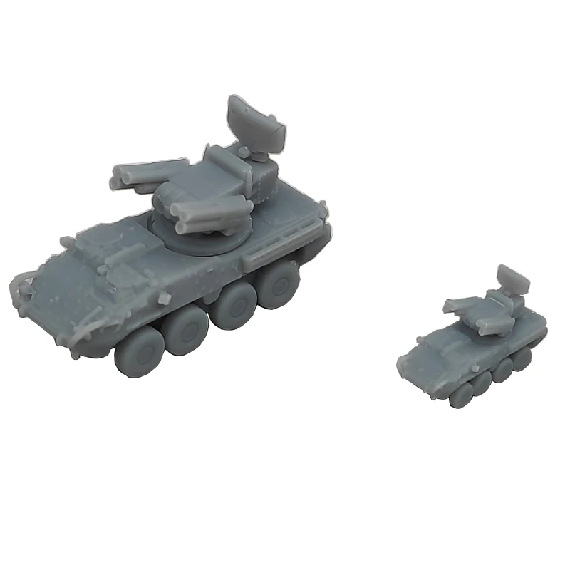 

Модель 1/700 350, 5 шт., колесный бронированный танк Stryker, длина 0,98 см/1,97 см, имитация противолетательного аппарата, ракетного автомобиля, детские игрушки