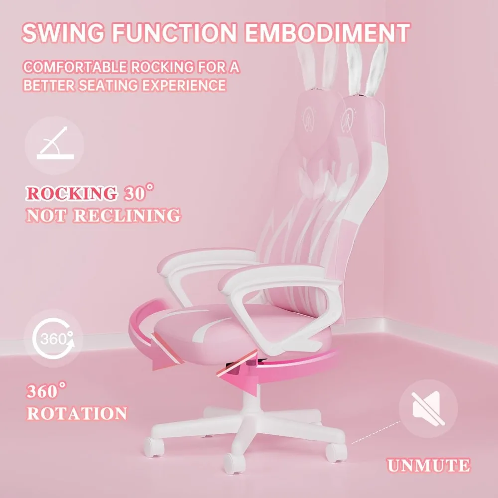 Gaming Chair Pink Gaming Chair for Girls Gift Office Chairs Computer Armchair Gamingchair Gamer Ergonomic Furniture 3