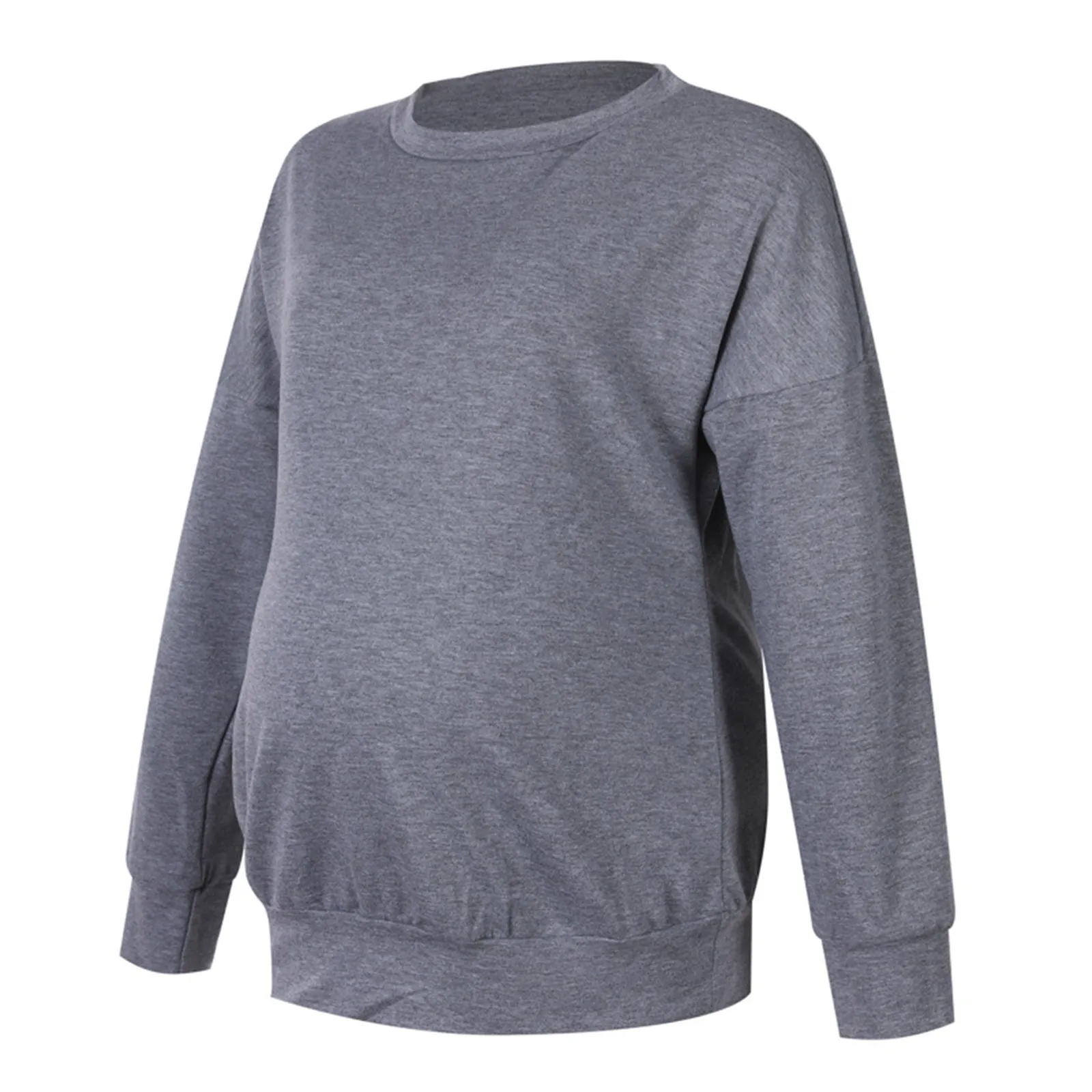

Solid Color Pregnant Mother Fashion Casual Long Sleeve Sweater For Women Autumn Winter Warm Simple Style Plus Size Loose Top