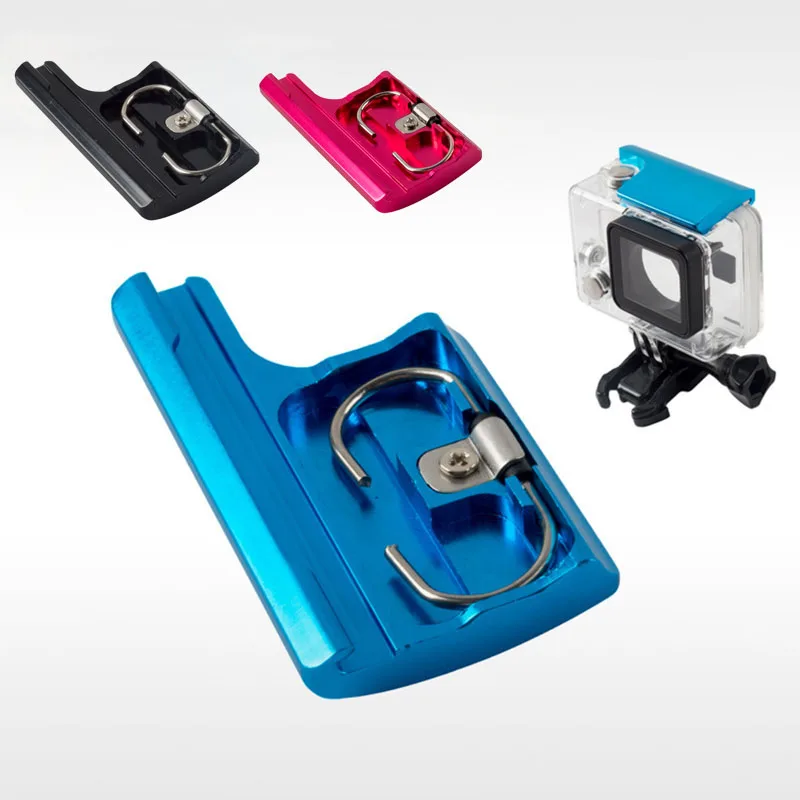 Snap Latch CNC Aluminum Back Door Clip Lock Buckle For GoPro Hero 4/3+ Housing Case Go Pro Accessories Top | Электроника