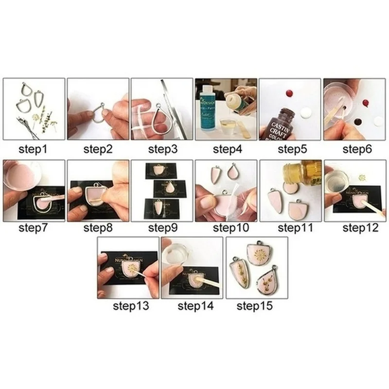 10Pcs/Set Geometric Metal Pendant Frames Set DIY Pendant Making Epoxy Resin UV Crystal Molds for Jewelry Necklace
