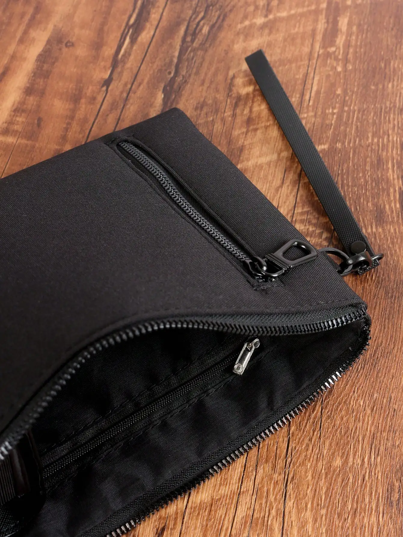 Business Simple Bag Fashion Casual Ultra-Thin Portable Zipper Wristlet Bag Cell Phone Bag Handbag Armpit Bag Men's Clutch Bag