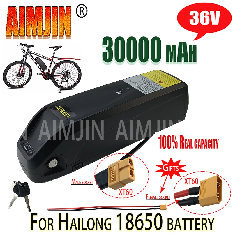 

36V 30Ah For Hailong Electric Bicycle Mountain Bike Electric Motorcycle 18650-35E Battery Long Endurance