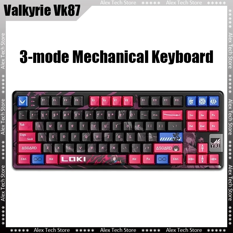 

Valkyrie Vk87 3-mode Mechanical Keyboard Tft Color Screen Usb Type-c 2.4g Bluetooth Wireless Hot Swap Gasket Gamer Esports Gift