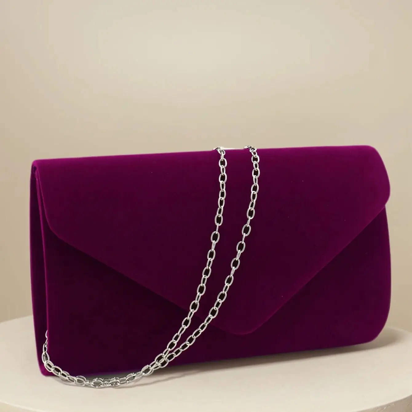 Red Velvet Women Evening Clutch Handbags for Wedding Party
