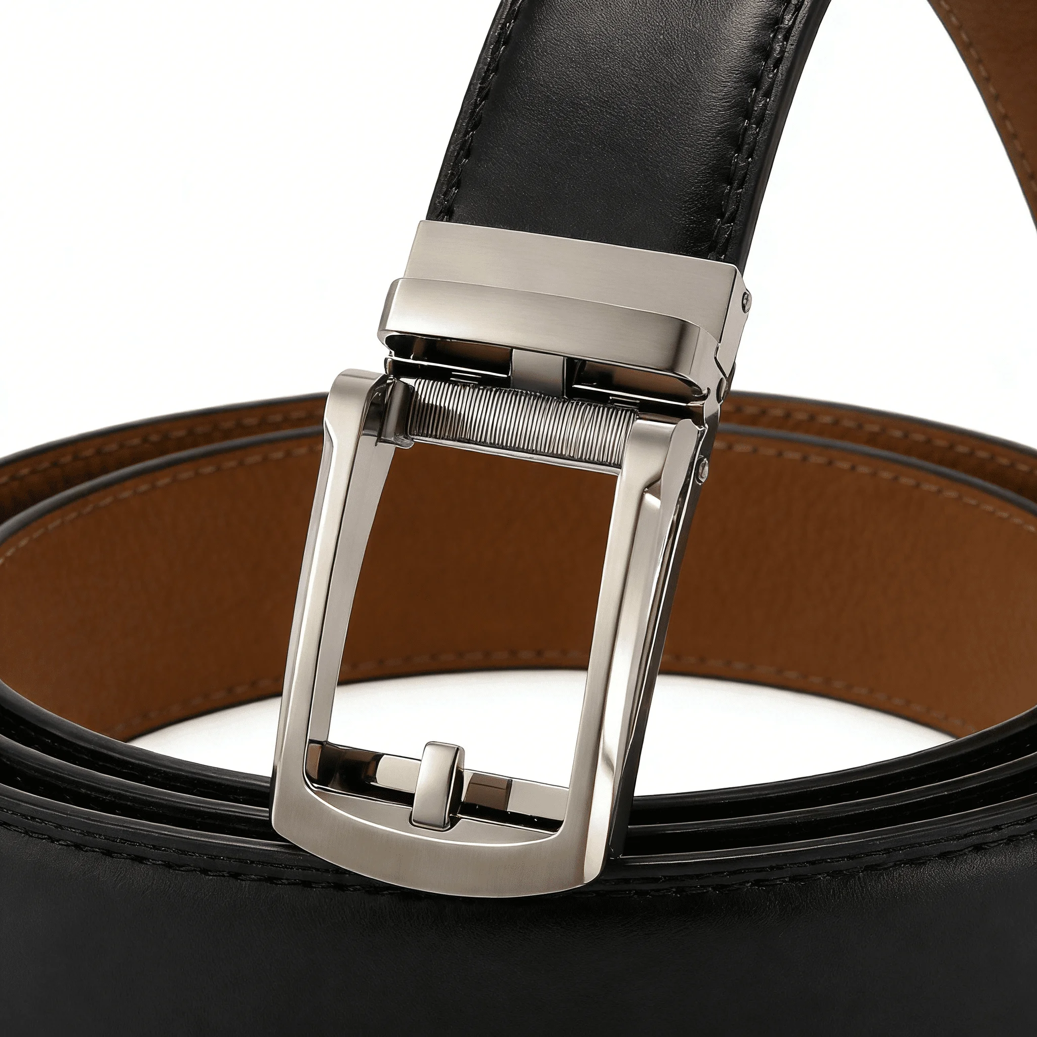 Luxus Männlichen Automatische Bund männer Echte Leder Gürtel von Metall Automatische Schnalle Designer Hohe Qualität Rindsleder Taille Riemen – Detail 11