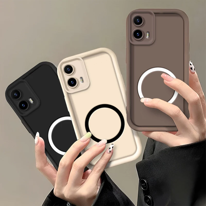 Shockproof Silicone Soft Protective Phone Case with Magnetic Sticker - Bumper Cover