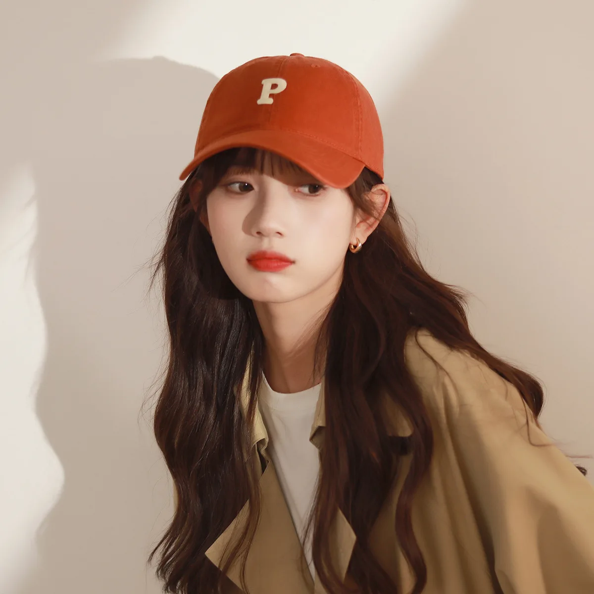 

Letter P Cotton Baseball Cap for Unisex Girls Soft Top Sports Caps Outside Adjustable Versatile Peaked Cap tops Hats for Men