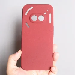 Slim Sandstone Matte Shockproof Silicone Bumper Case - Soft Protective Cover - Nothing Phone 3A (Wine)