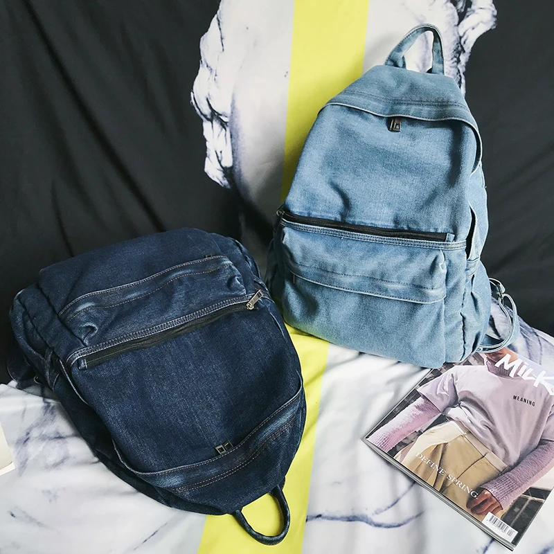DanceeMangoos Vintage Denim Backpack Jeans Daypack Bag Y2K Aesthetic Grunge  Bag Hobo Boho Hippie Classic Retro Bookbag Rucksack (Tie dye)