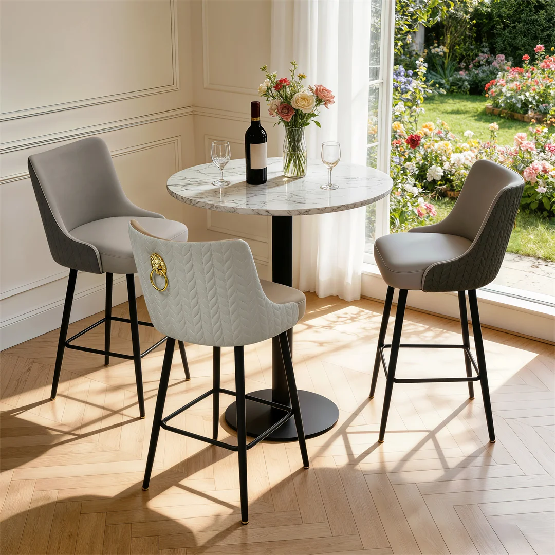 2PCS Swivel Bar Stools Modern Rotating Living Room Dinning Room Chair Counter Height Bar Chairs for Kitchen Island