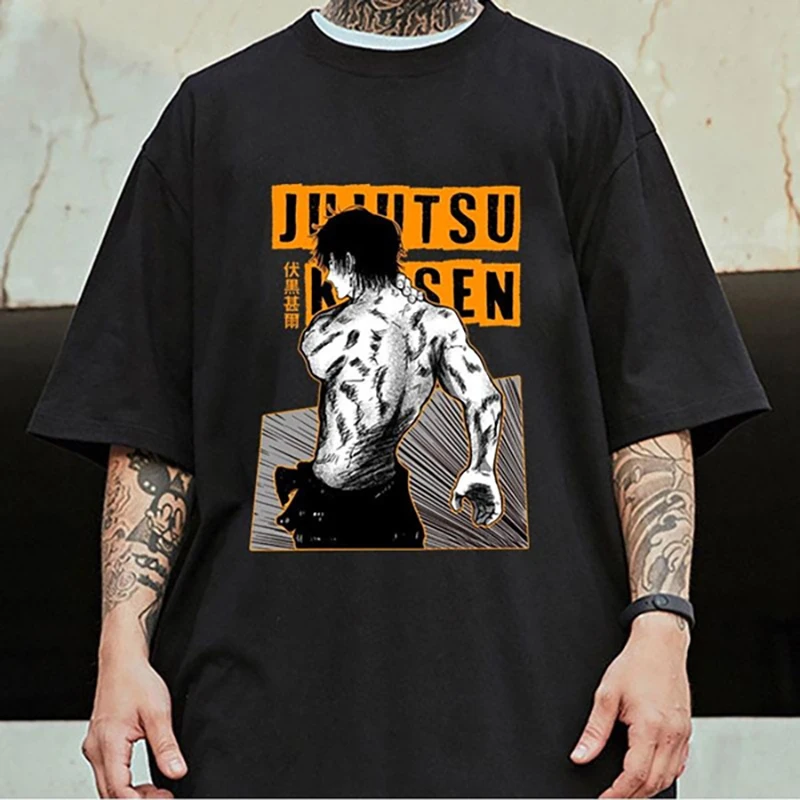 

Fushiguro Toji T Shirt Men Streetwear Fashion Anime Harajuku Tee Summer Casual Round Neck Loose Short Sleeve