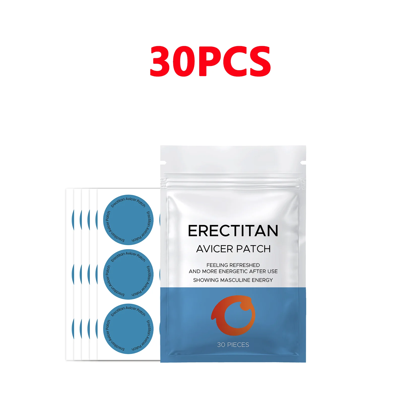 Men's Health Patch Male Enhancement Support Patches Natural Herbal Supplement for Energy Vitality & Performance Daily Care Patch