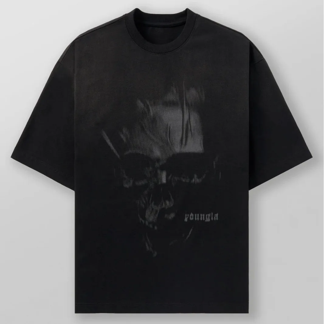 Summer New Men's Oversized T-shirt American Fashion Trend Printed Short Sleeve camping Sports Fitness Breathable Top