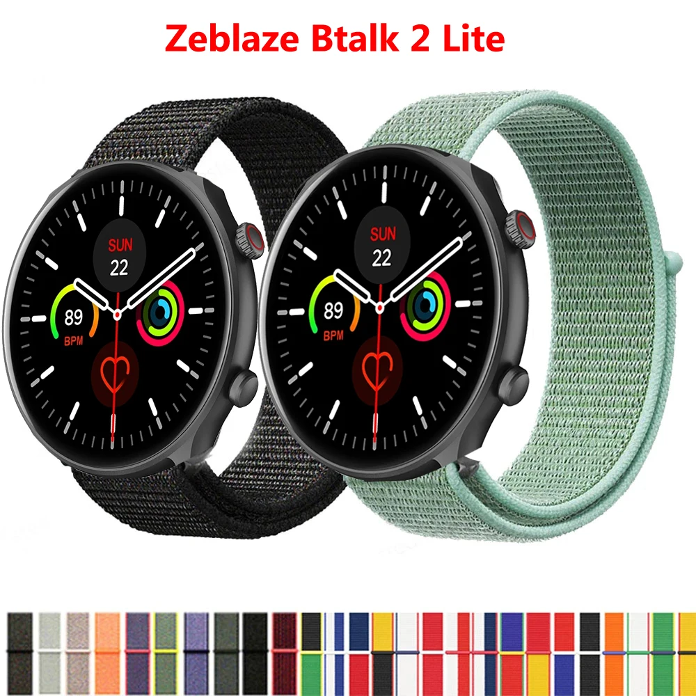 Ремешок нейлоновый для смарт-часов Zeblaze Btalk 2 Lite, 22 мм ремешок нейлоновый gsmin woven nylon 22 для ticwatch e2 красно оранжевый