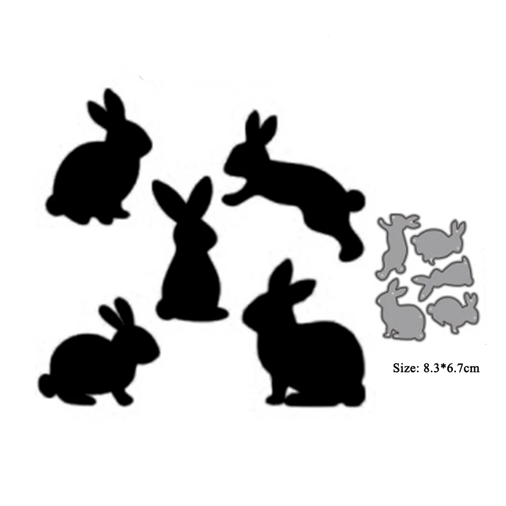 

Metal Cutting Dies Cut Rabbits Animal Scrapbooking Decoration Paper Craft Knife Mold Template Stencils