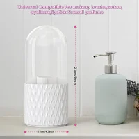 360 Rotating Cosmetics Makeup Brush Organizer with Lid Dustproof Large Capacity Cosmet Holder Box for Jewelry Pen 1PC 2