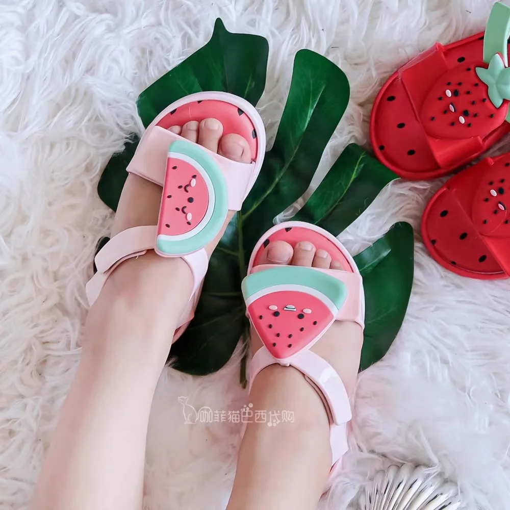 Mini Melissa Summer Sandals for Girls Bow Non-slip Soft Soled Versatile Solid Korean Children Sweet Princess Shoes Beach Sandals 5