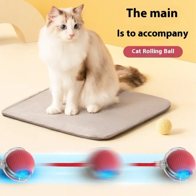 Interactive Cat Toy Ball for Fast Rolling, Chirping and Action Activation on The Carpet for Indoor Cats 4