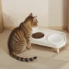 Double Pet Bowl No Spill Food Water Feeder with Stand Neck Support for Cats Dogs Anti Knock Anti Slip Elevated Design 2