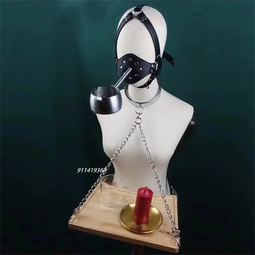 Couples Toys Materialized Tray Ashtray Dildo Mouth Plug Gagged Collar Nipple Abuse Nipple SM Dog Slave Prop