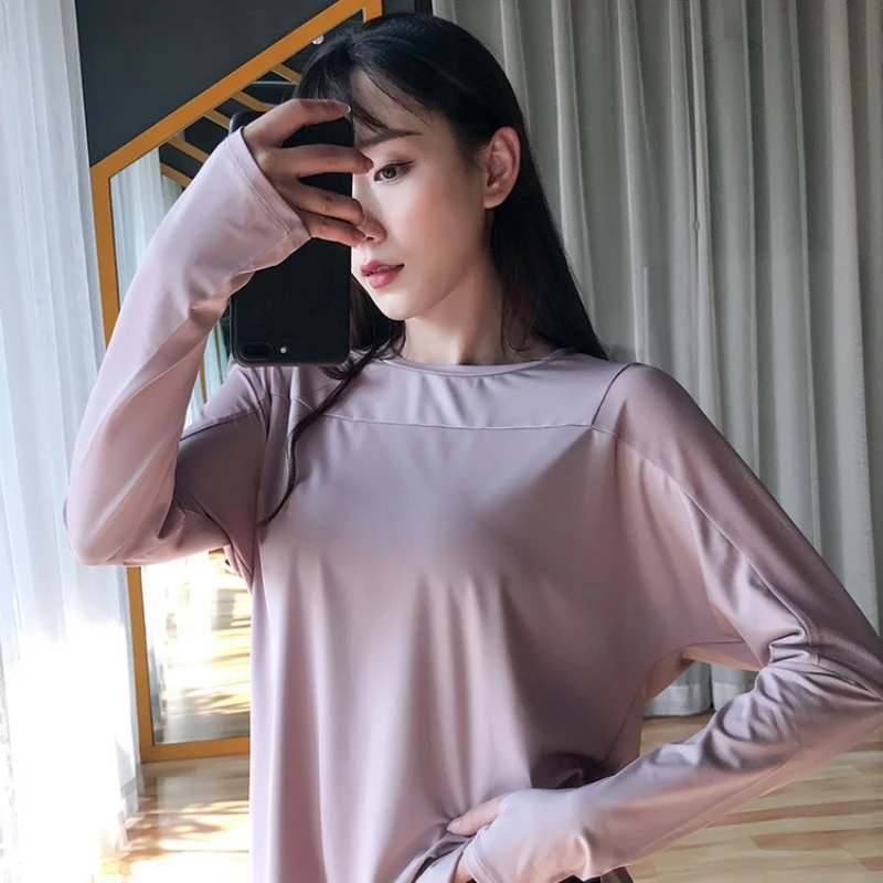 Sport Top Fitness Long Sleeve Running Shirt Women Blouse Gym Loose Plus Size Workout Tops Yoga Shirts Jacket Excercise Clothes