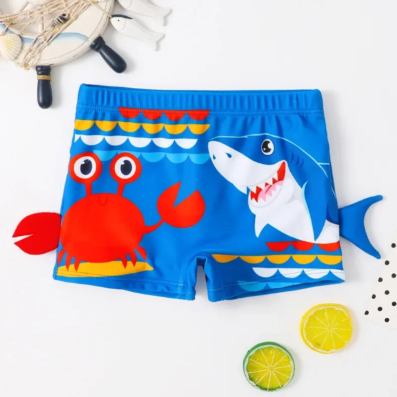 Boys Swimming Trunks Quick Dry Cartoon Pattern Baby Boys Swimwear Professional Children Swimsuit Small