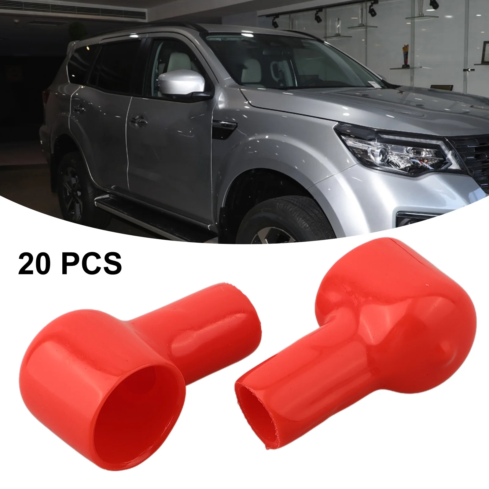 

20PCS Battery Terminal Cover Boots Insulating Protective Lug Cap 12x20mm Car Red Battery Terminal Cover