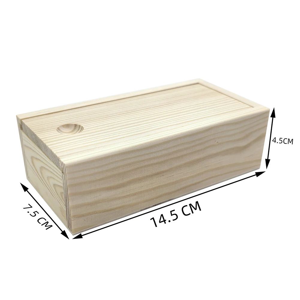 Wood storage box Pine Pull-out Box Sliding Cover Wooden Box Wooden Storage Log Drawer Wood Jewelry Organizer Case DIY Case