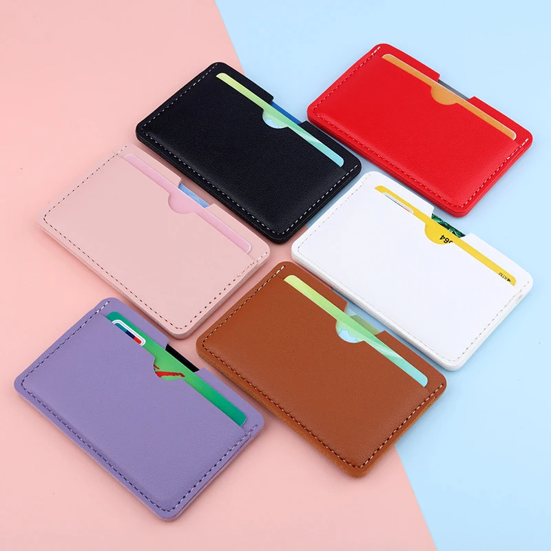 

1PC Fashion Ultra-thinMini Card Case 3 Card Slots PU Leather Card Bag For ID Card Business Credit Bank Card Student Meal Card