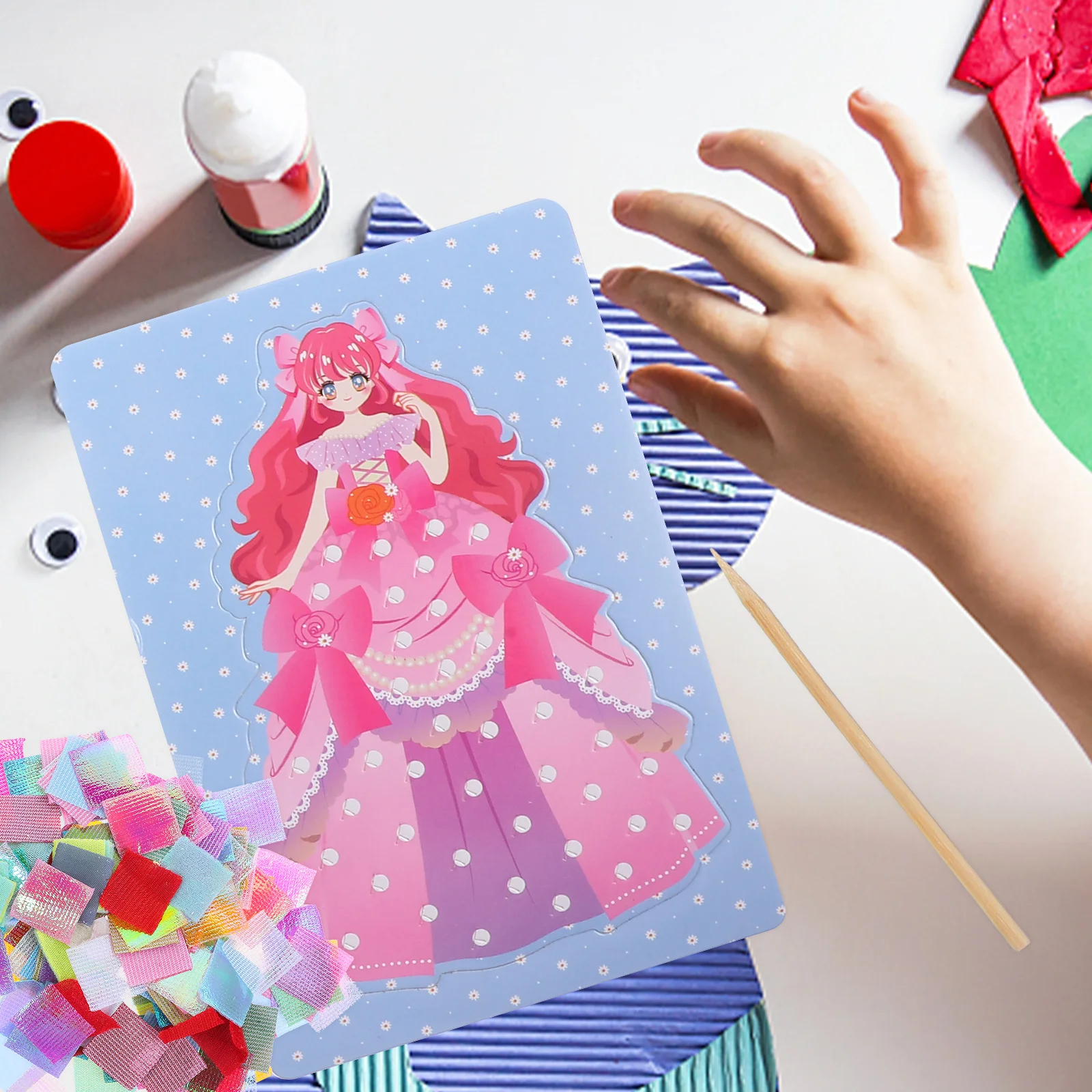 

1 Set Banquet Dress Puzzle Puncture Painting Poking Painting DIY Material