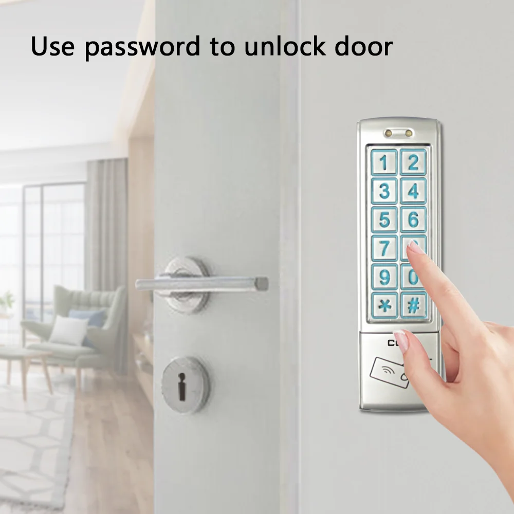 CCL RFID Standalone Access Control IP67 Waterproof Metal Keypad EM Card Reader Door Lock Opener Controler Watchdog Timer