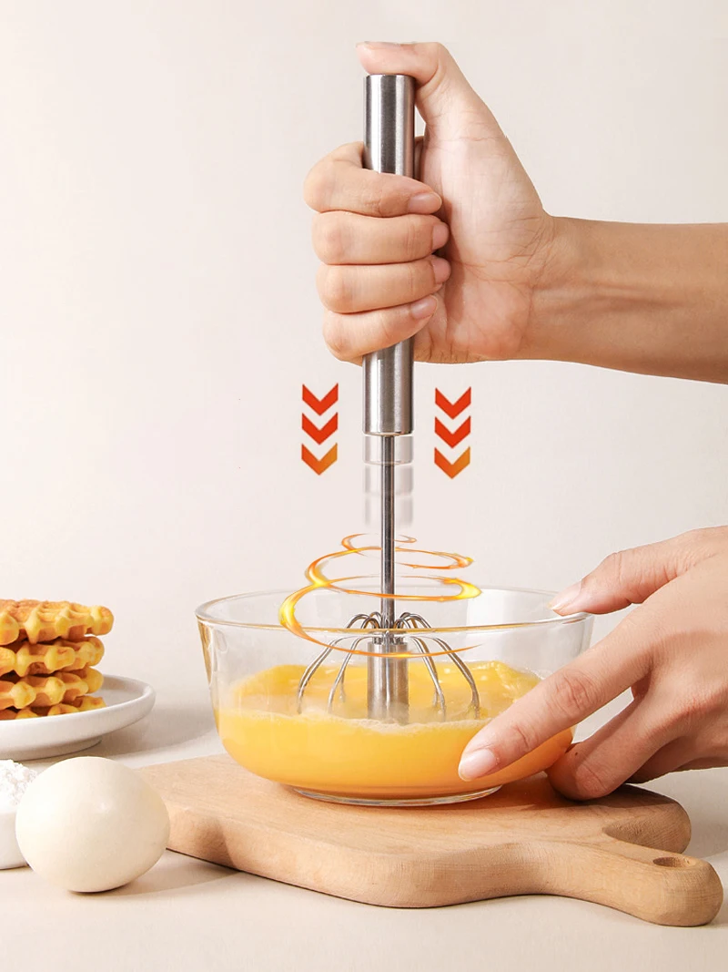 Newness Stainless Steel Whisk Blender for Home - Versatile Tool for Egg  Beater, Milk Frother, Hand Push Mixer Stirrer - Kitchen Utensil for  Blending