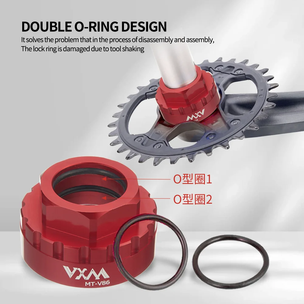 VXM 자전거 직접 마운트 수리 도구 렌치 크랭크 셋 RL221 Shimano M9100 / M8100 / M7100 용 12s 자전거 체인 링 장착 도구