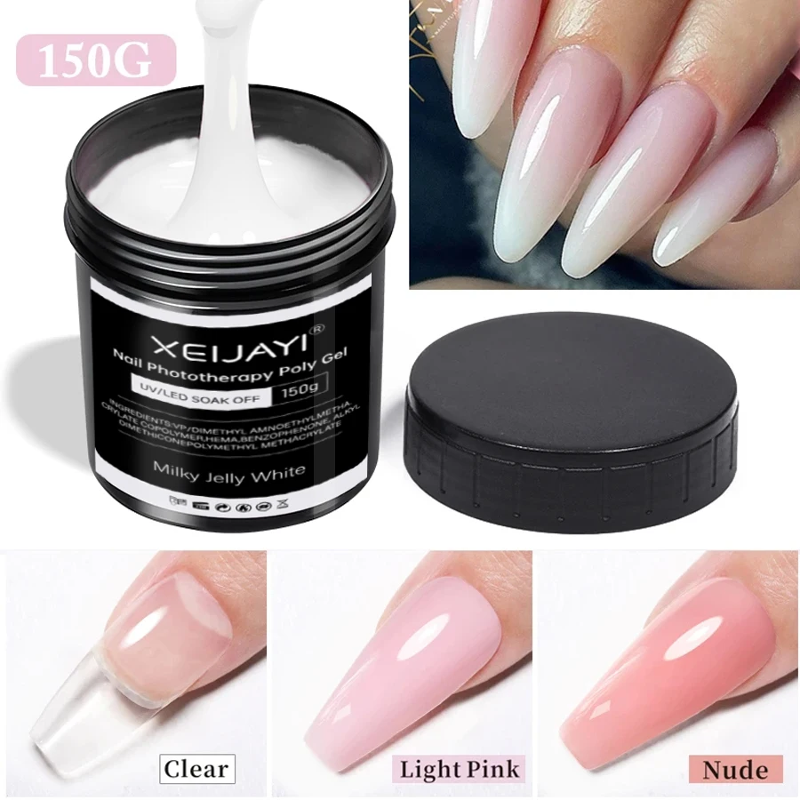 150g Poly nagel gel UV-LED ausgehärtet Baumeister Nagel Gel Acryl Kristall Nagel verlängerung Gel für Nägel diy zu Hause Salon – Detail 7