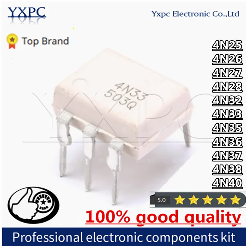 

10pcs 4N25 4N26 4N27 4N28 4N32 4N33 4N35 4N36 4N37 4N38 4N40 DIP-6 Chips