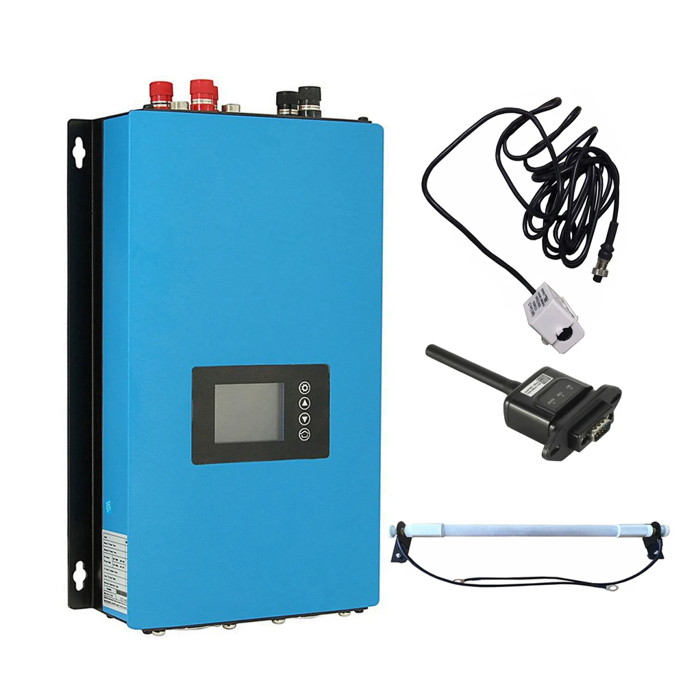 LCD WIFI 2000W Wind Energy Grid Tie Inverter MPPT Dump Load Resistor for 3 Phase AC Output Wind Turbines 45-90V to AC230V