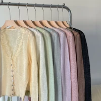 Cardigan en patchwork de dentelle pour femmes, pull vintage élégant pour dames, Kawaii, BIndividuUp, haute couture, pas cher, vente en gros, automne, hiver 5